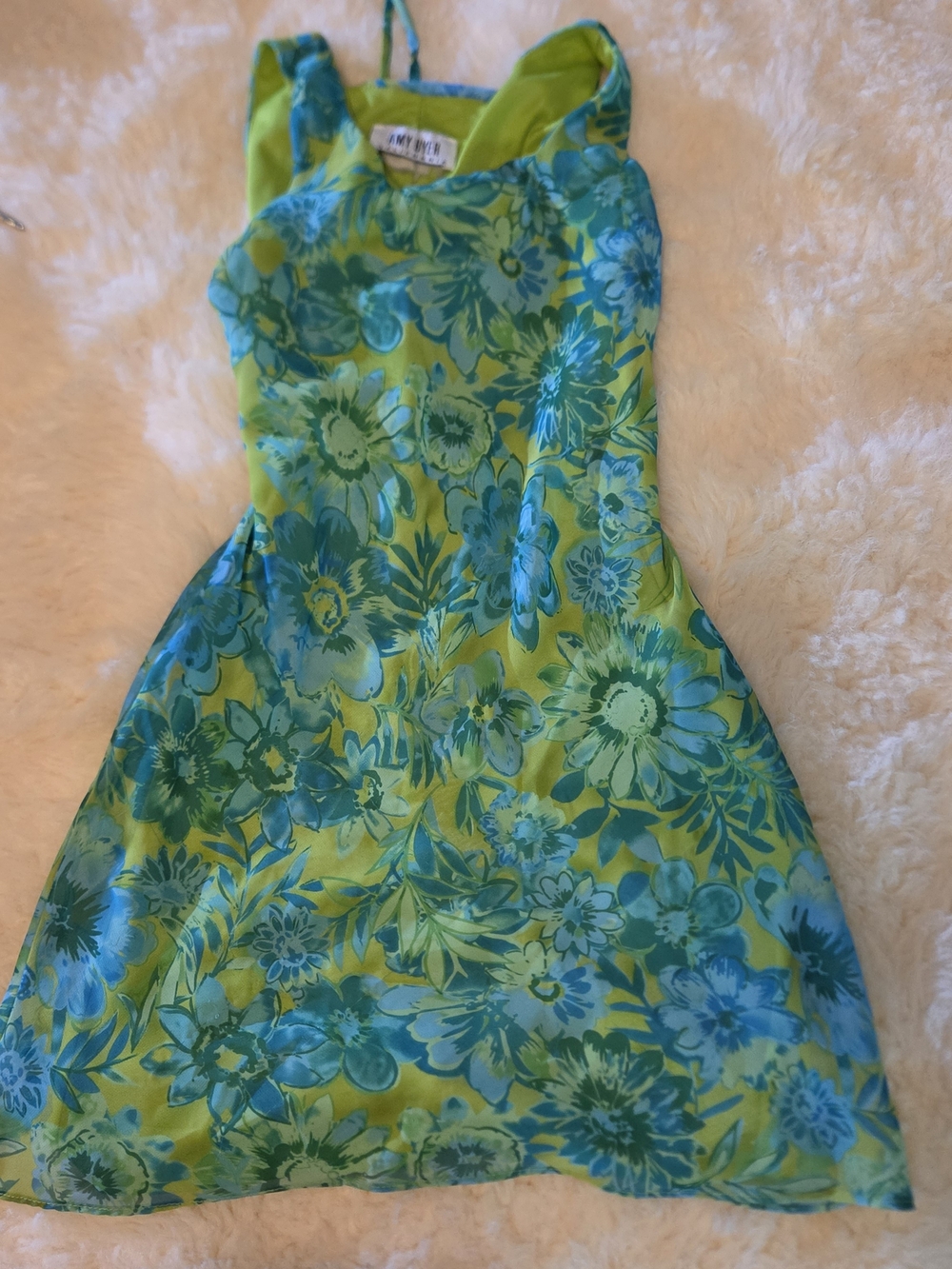 Amy Byer Vintage Floral Sundress in Green & Teal